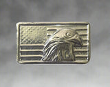 Flag & Eagle - .999 Fine Zinc Art Bar ( 90 - 100 Grams ) - With Certificate of Authenticity