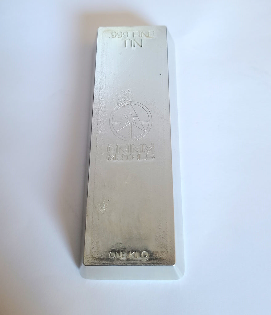 1 Kilo .999 Fine Tin Bullion Bar