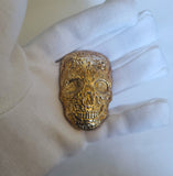 Skull - .9999 Fine Bismuth Art Bar - Natural Toning - ( 115 - 125 Grams ) - With Certificate of Authenticity