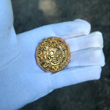 Aztec Skull - .9999 Fine Bismuth Art Round - Natural Toning - ( 100 - 110 Grams ) - With Certificate of Authenticity