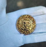 Aztec Skull - .9999 Fine Bismuth Art Round - Natural Toning - ( 100 - 110 Grams ) - With Certificate of Authenticity
