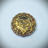 Aztec Skull - .9999 Fine Bismuth Art Round - Natural Toning - ( 100 - 110 Grams ) - With Certificate of Authenticity