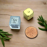 10mm .9999 Fine Tin Elemental Cube in Protective Case