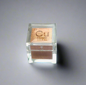 10mm .999 Fine Copper Elemental Cube in Protective Case