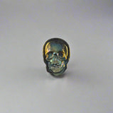 Small Skull - .9999 Fine Bismuth Art Bar - Natural Toning - ( 60 - 70 Grams ) - with Certificate of Authenticity