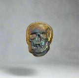 Small Skull - .9999 Fine Bismuth Art Bar - Natural Toning - ( 60 - 70 Grams ) - with Certificate of Authenticity