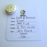 Luck & Fortune - 1 Troy Ounce .999 Fine Silver Art Round with Certificate of Authenticity