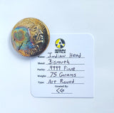 Indian Head - .9999 Fine Bismuth Art Round - Natural Toning ( 70 - 80 Grams ) - with Certificate of Authenticity
