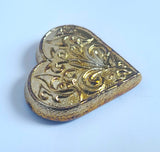 Heart - .9999 Fine Bismuth Art Bar - Natural Toning - ( 90 - 100 Grams ) - With Certificate of Authenticity
