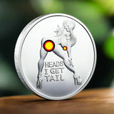 Heads or Tails Sexy Girl Novelty Coin - Silver Color