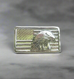 Flag & Eagle - .999 Fine Zinc Art Bar ( 90 - 100 Grams ) - With Certificate of Authenticity