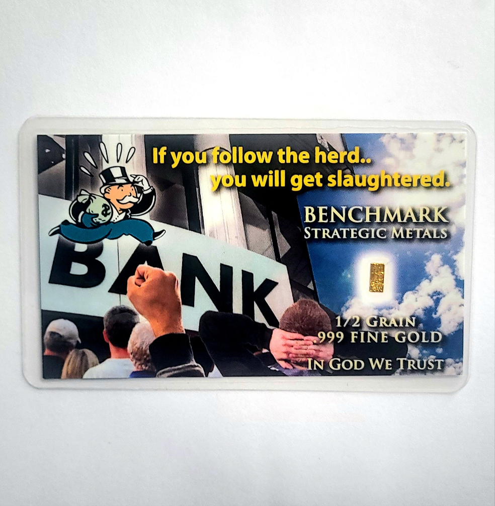 Bank Crash - 1/2 Grain .999 Fine 24k Gold Bullion Bar