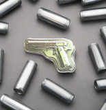 Pistol - .999 Fine Zinc Art Bar ( 50 - 60 Grams ) - With Certificate of Authenticity