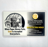 Bank Crash - 1/2 Grain .999 Fine 24k Gold Bullion Bar