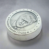 Presidential Portrait - Deluxe 1 Troy Ounce Poured .999 Fine Zinc Art Round - Laser Etched - Certified