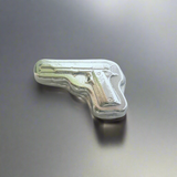 Pistol - .999 Fine Zinc Art Bar ( 50 - 60 Grams ) - With Certificate of Authenticity