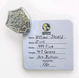 Hylian Shield - .999 Fine Zinc Art Bar ( 45 - 50 Grams ) - With Certificate of Authenticity