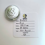 Bitcoin - .999 Fine Zinc Art Round ( 90 - 100 Grams ) - With Certificate of Authenticity