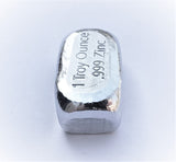 1 Troy Ounce .999 Fine Zinc Bullion Bar - No Logo