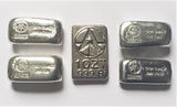 5 Piece Set - 1 Troy Ounce Hand Poured Bullion Bars - .999 Fine Indium - Tin - Bismuth - Lead - Zinc