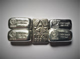 5 Piece Set - 1 Troy Ounce Hand Poured Bullion Bars - .999 Fine Indium - Tin - Bismuth - Lead - Zinc