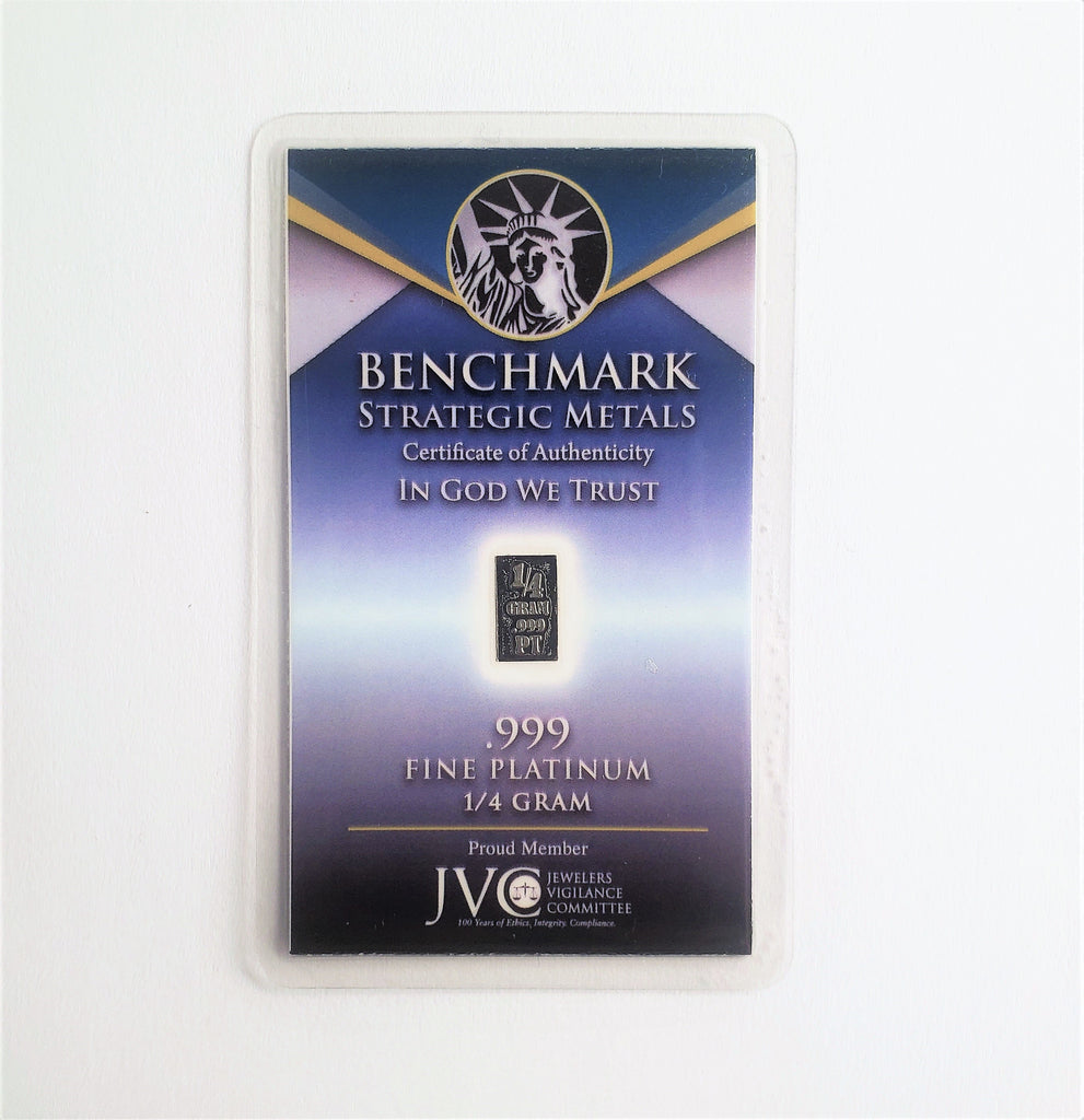 1/4 GRAM .999 FINE PLATINUM BULLION BAR