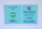 ITS A BOY! - 1/4 Grain .999 Fine 24K Gold Bar in COA Card