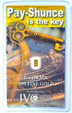 Pay-shunce is the Key - 1/4 Grain .999 Fine 24k Gold Bullion Bar In COA Card