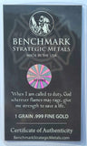 Fire and Rescue - 1 Grain .999 Fine 24k Gold Bullion Bar In COA Card