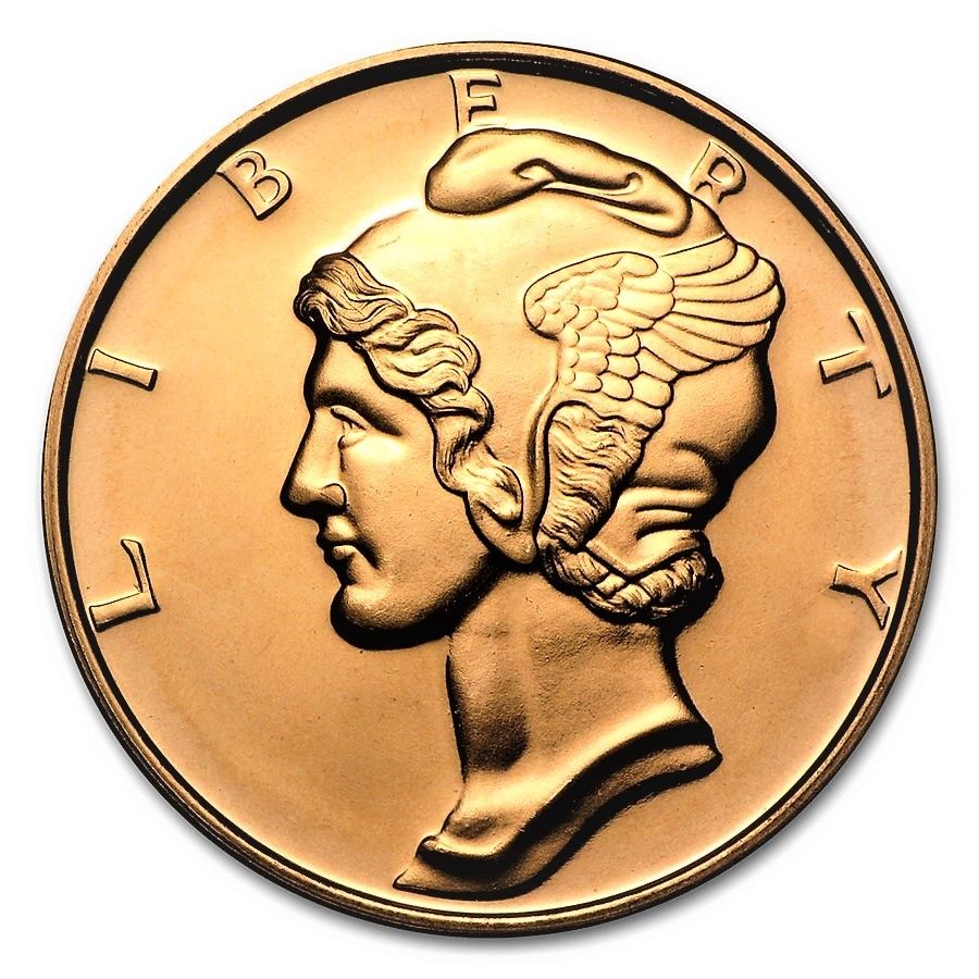 1 Ounce .999 Fine Copper Round - Mercury