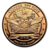 1 Ounce .999 Fine Copper Round - Mercury