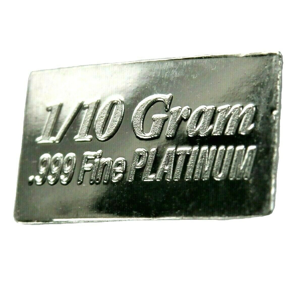 1/10 Gram .999 Fine Platinum Bullion Bar