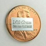 1/10 Gram .999 Fine Platinum Bullion Bar
