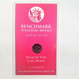 Red Rose - 1/4 Grain .9999 Fine 24k Gold Bullion Bar In COA Card