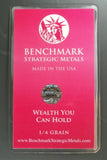 Red Rose - 1/4 Grain .9999 Fine 24k Gold Bullion Bar In COA Card