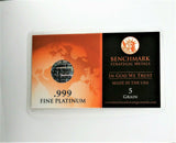 5 Grain .999 Fine Platinum Bullion Bar