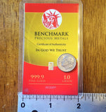 1 Grain .9999 Fine 24k Gold Bullion Bar