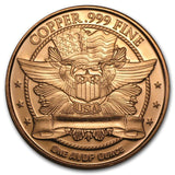 1 Ounce .999 Fine Copper Round - Morgan Dollar