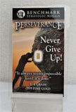 Never Give Up - 1/4 Grain .999 Fine 24k Gold Bullion Bar In COA Card
