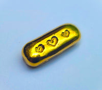 1/4 Troy Ounce .999 Fine Silver - 24k Gold Electroplated - Hand Poured Art Bar - Only 10 Made