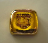 1 Ounce .9999 Fine Copper Geiger Bar - 24k Gold Electroplated