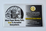 Bank Crash - 1/2 Grain .999 Fine 24k Gold Bullion Bar