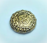 96 Gram .999 Fine Zinc Hand Poured Pirate Style Bullion Round - Nickel and 24K Gold Plated