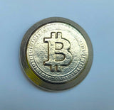 95 Gram .999 Fine Zinc Hand Poured Bitcoin Style Bullion Round - Nickel and 24K Gold Plated