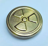 84 Gram .999 Fine Zinc Hand Poured Radioactive Style Bullion Round - Nickel and 24K Gold Plated
