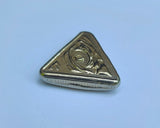 45 Gram .999 Fine Zinc Hand Poured All Seeing Eye Style Bullion Bar - Nickel and 24K Gold Plated