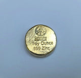 1 Troy Ounce .999 Fine Zinc Hand Poured Round - Nickel and 24K Gold Plated