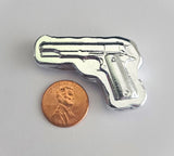 Pistol - .999 Fine Zinc Art Bar ( 50 - 60 Grams )