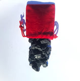 Red Velvet Bag of Genuine Pennsylvania Anthracite Coal - Great Stocking Stuffer