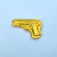 37 Gram .999 Fine Silver Pistol - Electroplated in 24K Gold - Hand Poured & Stamped